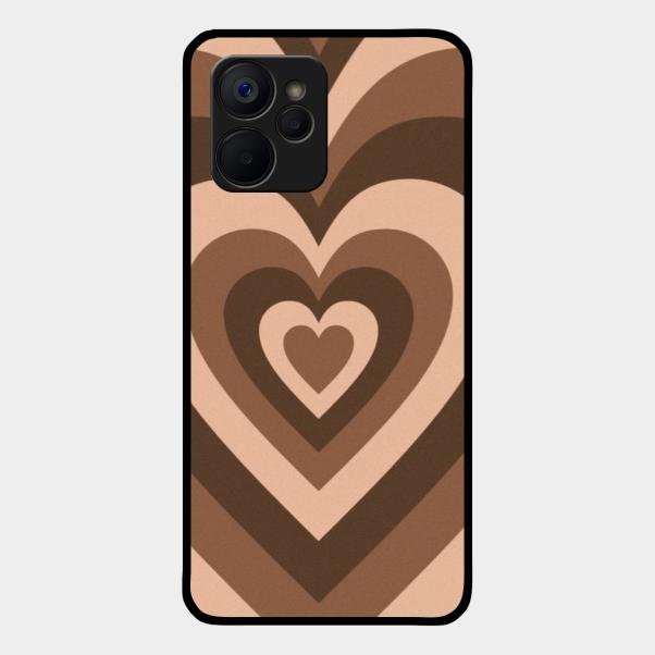 Latte Love Pattern Glossy Metal Case Cover For Realme 9I 5G