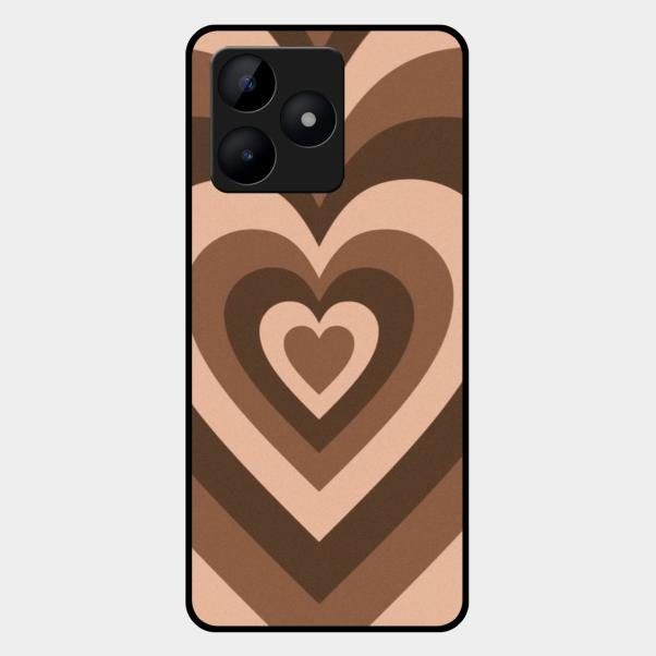 Latte Love Pattern Glossy Metal Case Cover For Realme C53