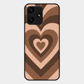 Latte Love Pattern Glossy Metal Case Cover For Redmi 12 5G