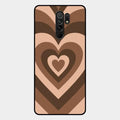 Latte Love Pattern Glossy Metal Case Cover For Redmi 9 Prime