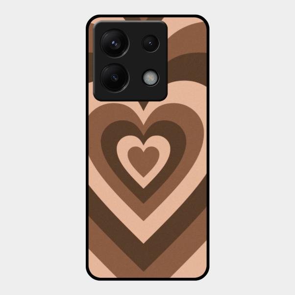 Latte Love Pattern Glossy Metal Case Cover For Redmi Note 13 Pro 5G