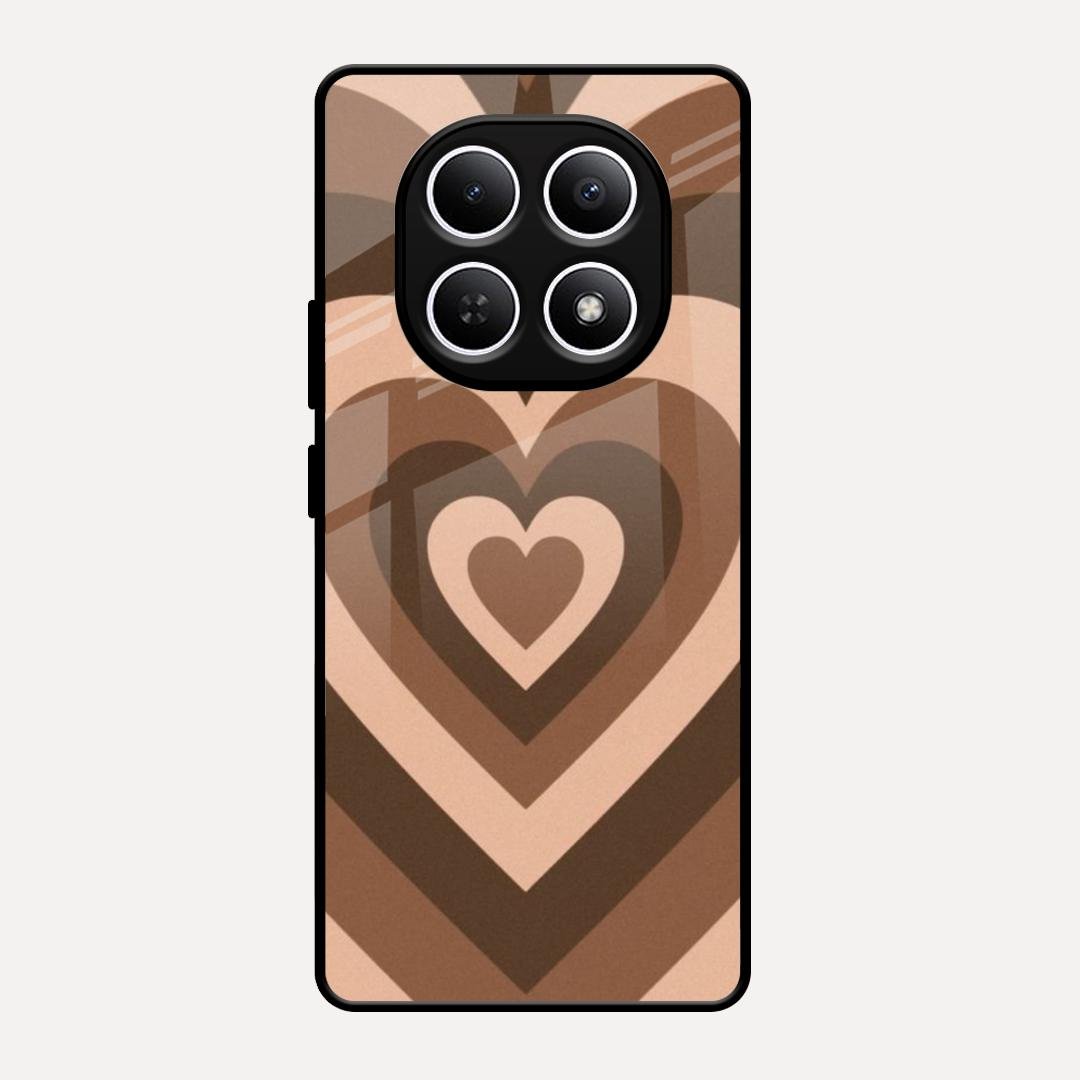 Latte Love Pattern Glossy Metal Case Cover For Redmi Note 15 5G