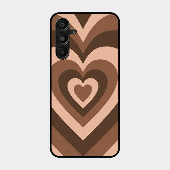 Latte Love Pattern Glossy Metal Case Cover For Samsung Galaxy A16 5G