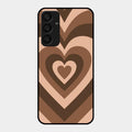 Latte Love Pattern Glossy Metal Case Cover For Samsung Galaxy A25 5G