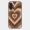 Latte Love Pattern Glossy Metal Case Cover For Samsung Galaxy F34 5G