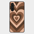 Latte Love Pattern Glossy Metal Case Cover For Samsung Galaxy F54 5G