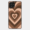 Latte Love Pattern Glossy Metal Case Cover For Samsung Galaxy M53 5G