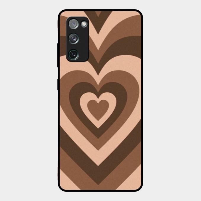 Latte Love Pattern Glossy Metal Case Cover For Samsung Galaxy S20 Fe 5G