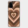 Latte Love Pattern Glossy Metal Case Cover For Samsung Galaxy S20 Plus