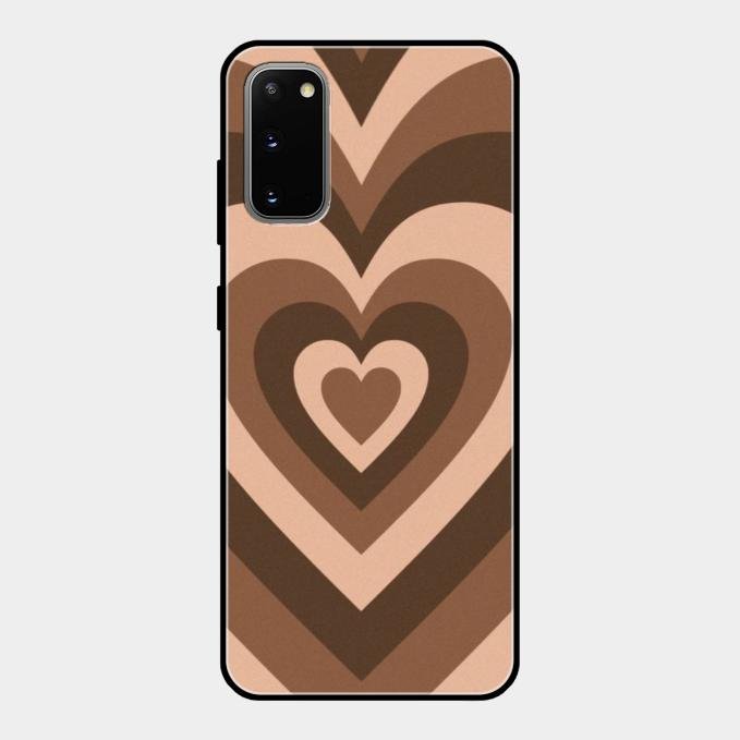 Latte Love Pattern Glossy Metal Case Cover For Samsung Galaxy S20