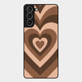 Latte Love Pattern Glossy Metal Case Cover For Samsung Galaxy S21 Plus