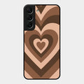 Latte Love Pattern Glossy Metal Case Cover For Samsung Galaxy S22 5G