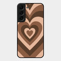 Latte Love Pattern Glossy Metal Case Cover For Samsung Galaxy S22 Plus 5G