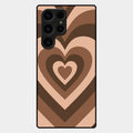 Latte Love Pattern Glossy Metal Case Cover For Samsung Galaxy S24 Ultra 5G