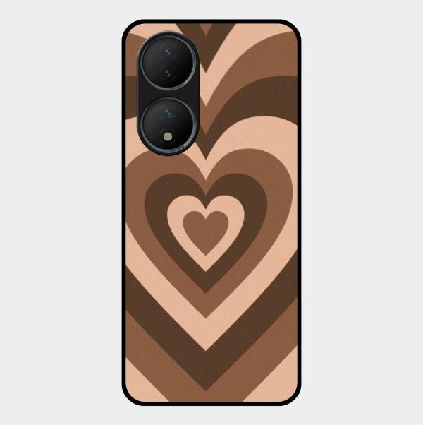 Latte Love Pattern Glossy Metal Case Cover For Vivo T2 5G