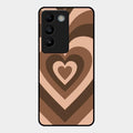 Latte Love Pattern Glossy Metal Case Cover For Vivo T3 5G