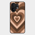 Latte Love Pattern Glossy Metal Case Cover For Vivo T4 Pro 5G
