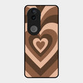 Latte Love Pattern Glossy Metal Case Cover For Vivo T4R 5G
