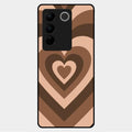 Latte Love Pattern Glossy Metal Case Cover For Vivo V27 5G