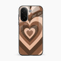Latte Love Pattern Glossy Metal Case Cover For Vivo V60e 5G