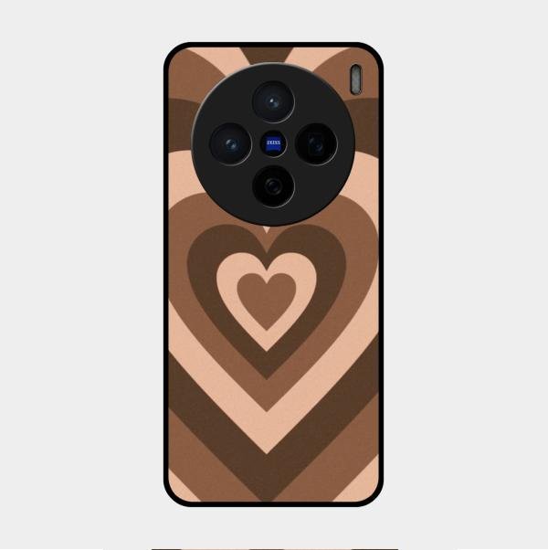 Latte Love Pattern Glossy Metal Case Cover For Vivo X200 5G