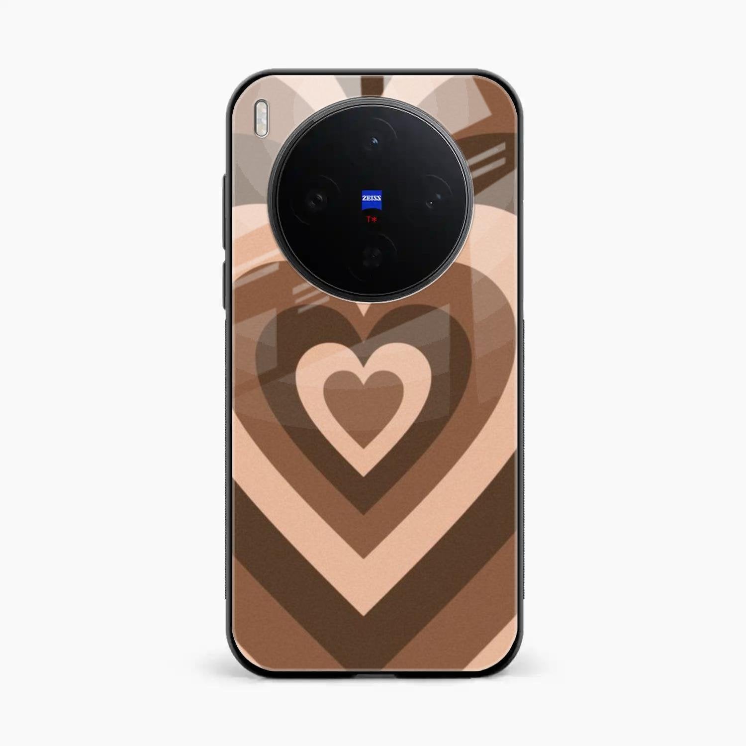 Latte Love Pattern Glossy Metal Case Cover For Vivo X300 5G