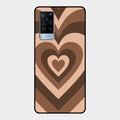 Latte Love Pattern Glossy Metal Case Cover For Vivo X60 5G