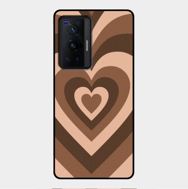 Latte Love Pattern Glossy Metal Case Cover For Vivo X70 Pro 5G