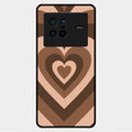 Latte Love Pattern Glossy Metal Case Cover For Vivo X80 5G
