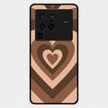 Latte Love Pattern Glossy Metal Case Cover For Vivo X80 Pro 5G