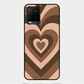 Latte Love Pattern Glossy Metal Case Cover For Vivo Y21