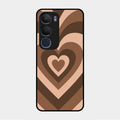 Latte Love Pattern Glossy Metal Case Cover For Vivo Y29 5G
