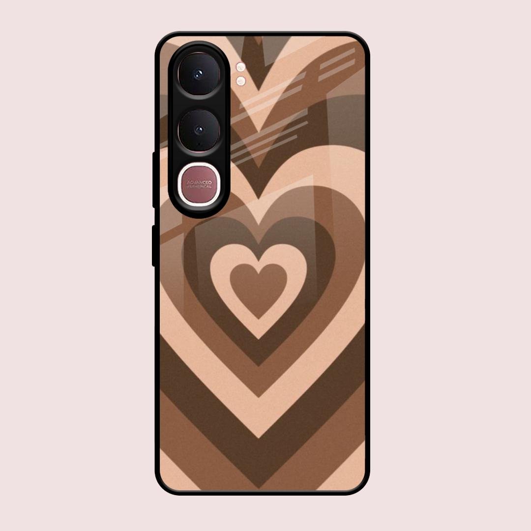 Latte Love Pattern Glossy Metal Case Cover For Vivo Y31 5G