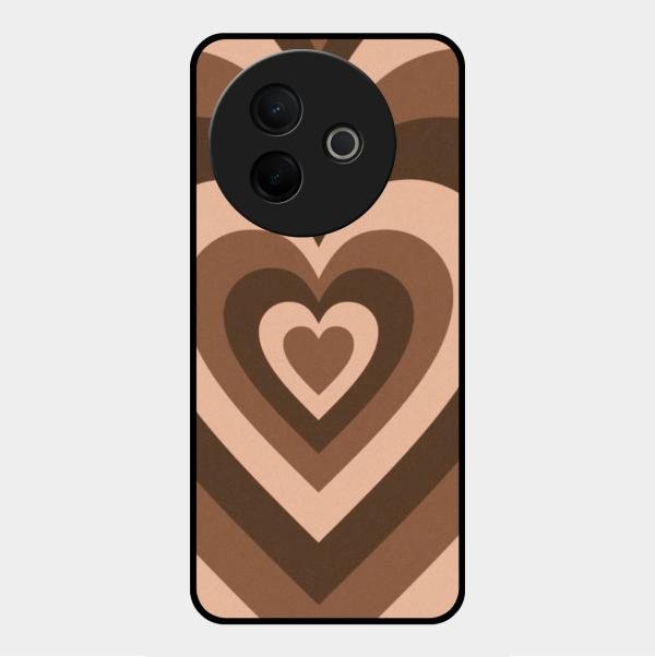 Latte Love Pattern Glossy Metal Case Cover For Vivo Y39 5G