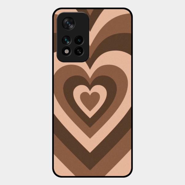 Latte Love Pattern Glossy Metal Case Cover For Xiaomi 11I 5G