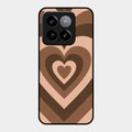 Latte Love Pattern Glossy Metal Case Cover For Xiaomi 14 5G