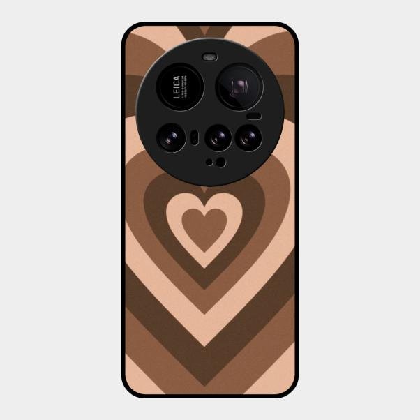 Latte Love Pattern Glossy Metal Case Cover For Xiaomi 15 Ultra 5G