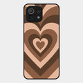 Latte Love Pattern Glossy Metal Case Cover For Xiaomi Mi 11 Lite
