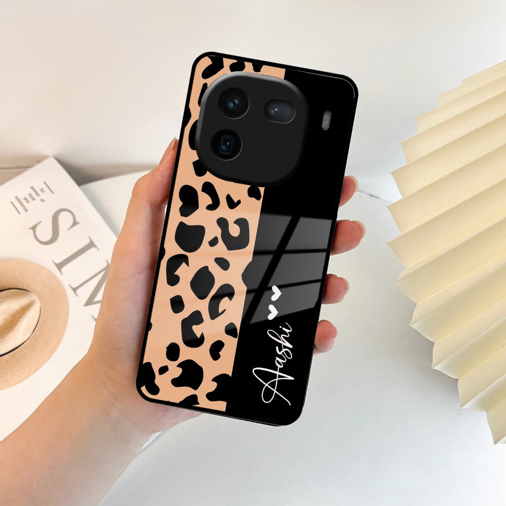 Leopard Glass Case Cover For iQOO
