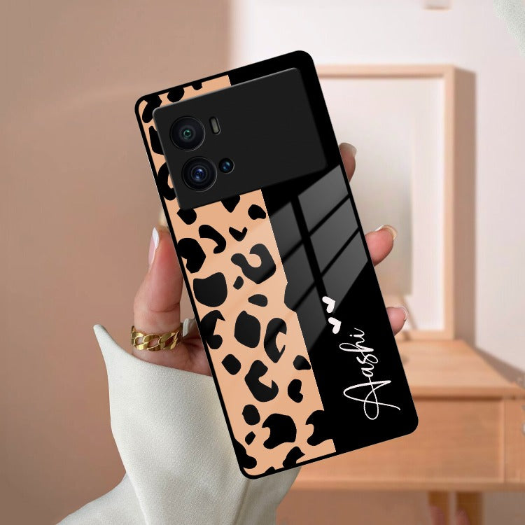 Leopard Glass Case Cover For iQOO