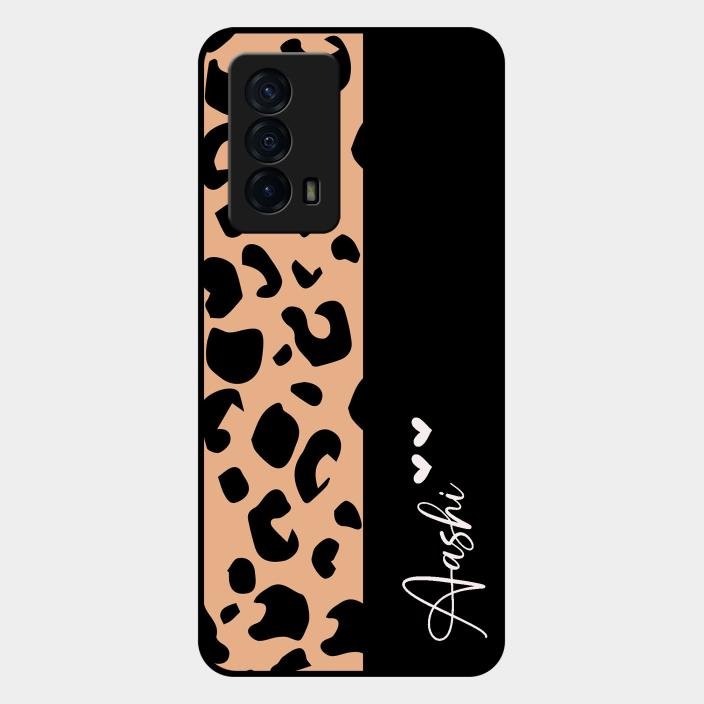 Leopard Glass Case Cover For Iqoo Z5 5G