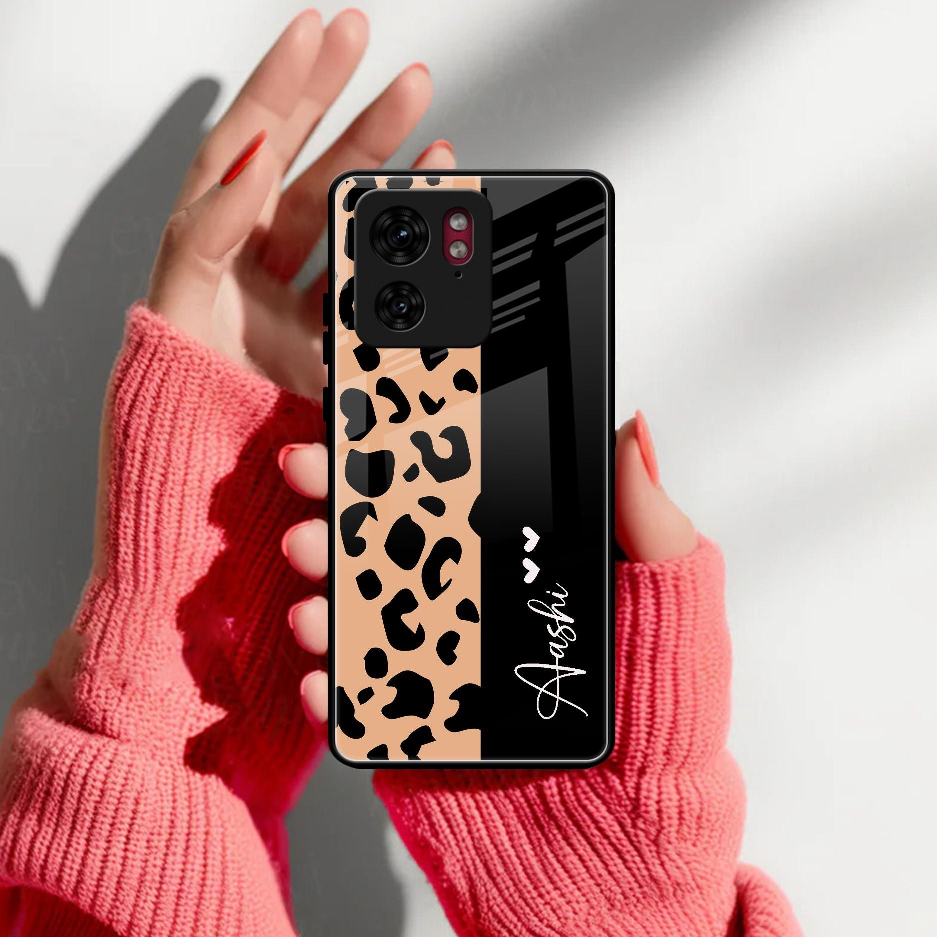 Leopard Glass Case Cover For Motorola