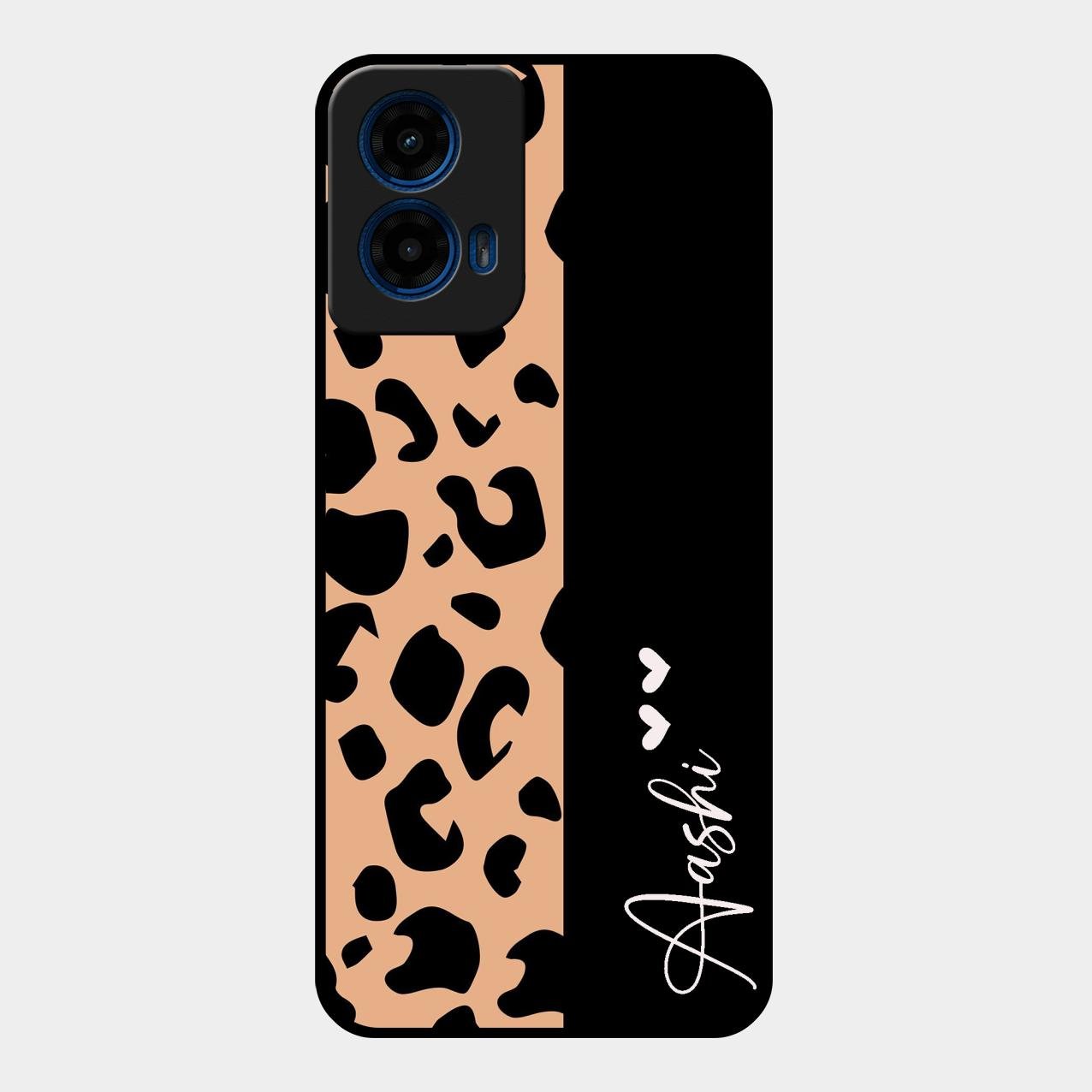 Leopard Glass Case Cover For Motorola G45 5G