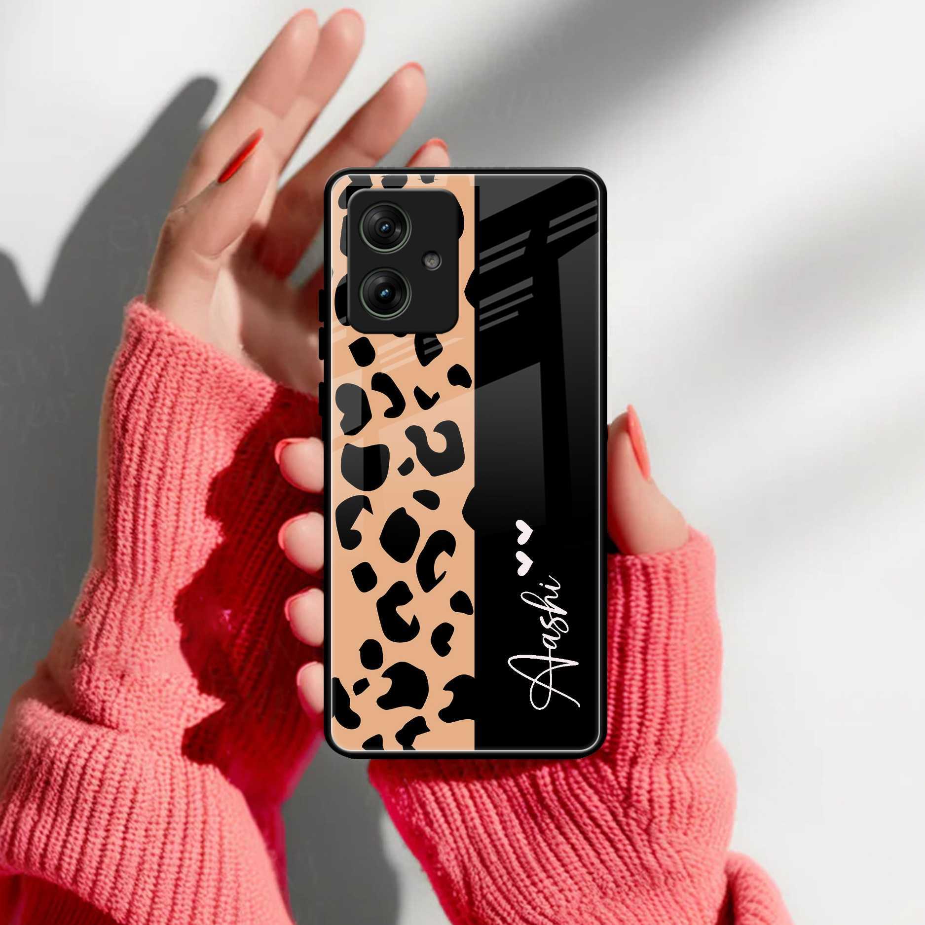 Leopard Glass Case Cover For Motorola