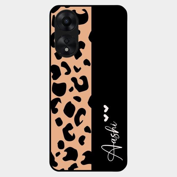 Leopard Glass Case Cover For Oppo A78 5G