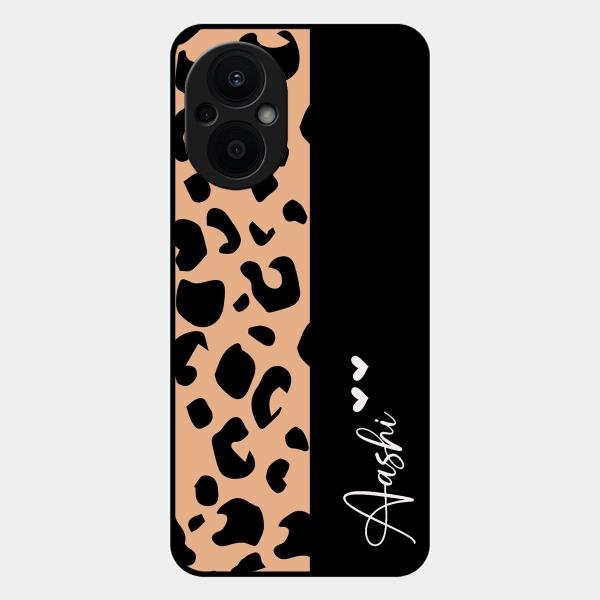 Leopard Glass Case Cover For Oppo F21S Pro 5G