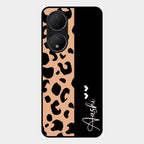 Leopard Glass Case Cover For Vivo T2 5G