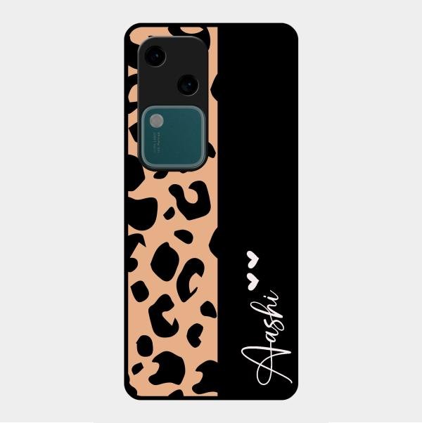 Leopard Glass Case Cover For Vivo V30 5G