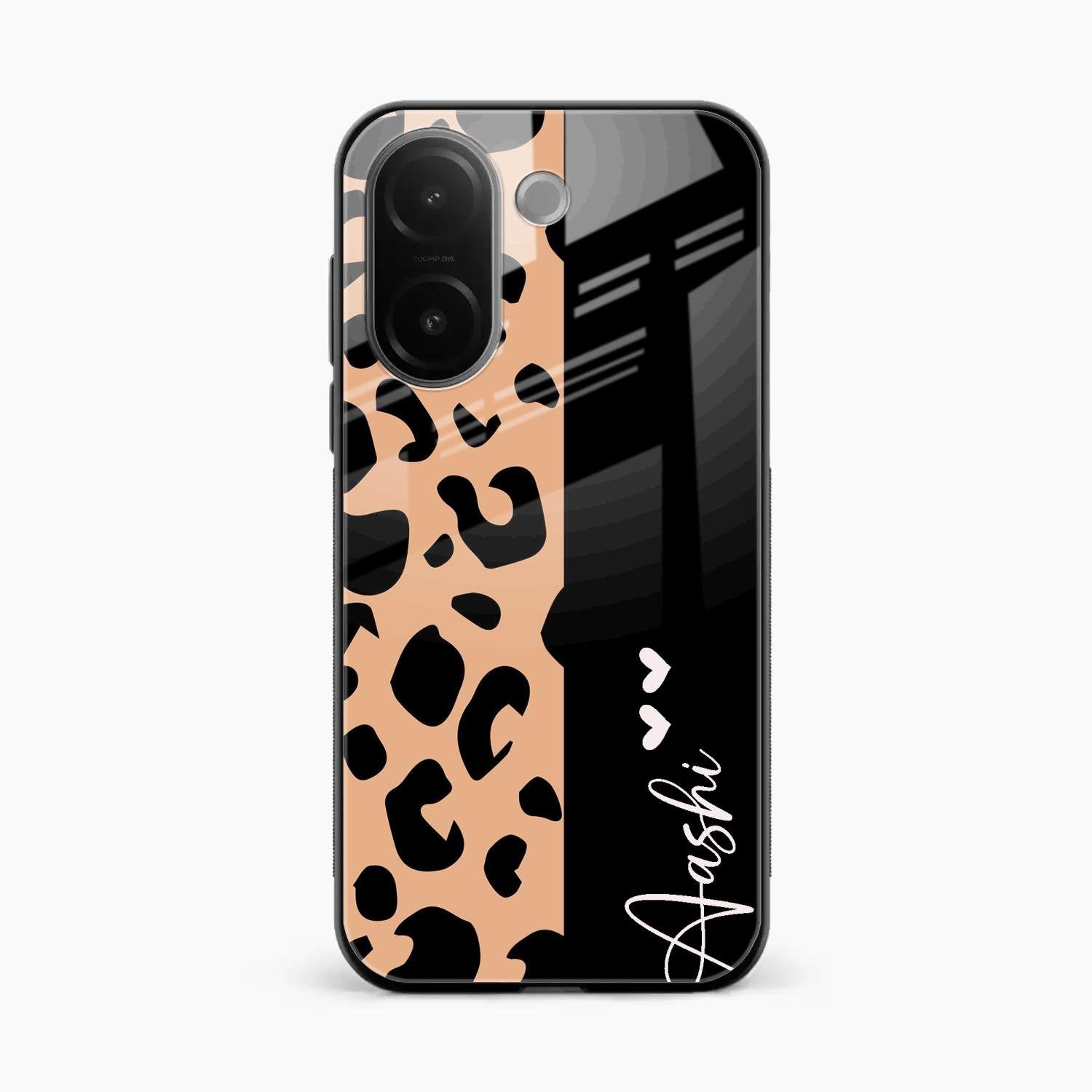 Leopard Glass Case Cover For Vivo V60e 5G