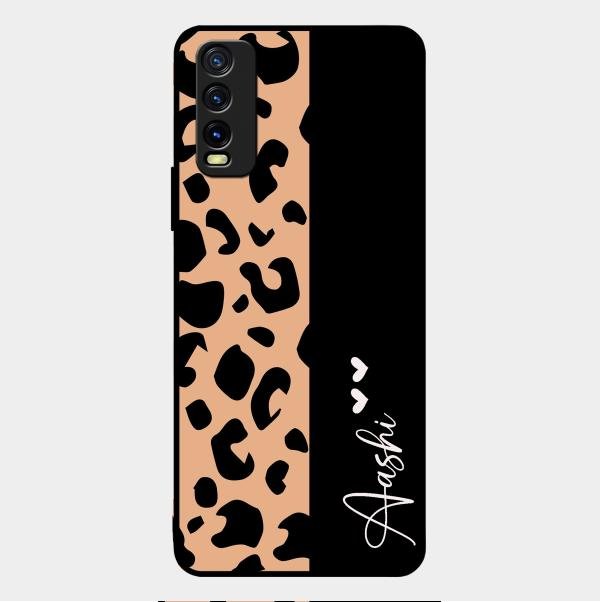 Leopard Glass Case Cover For Vivo Y12G